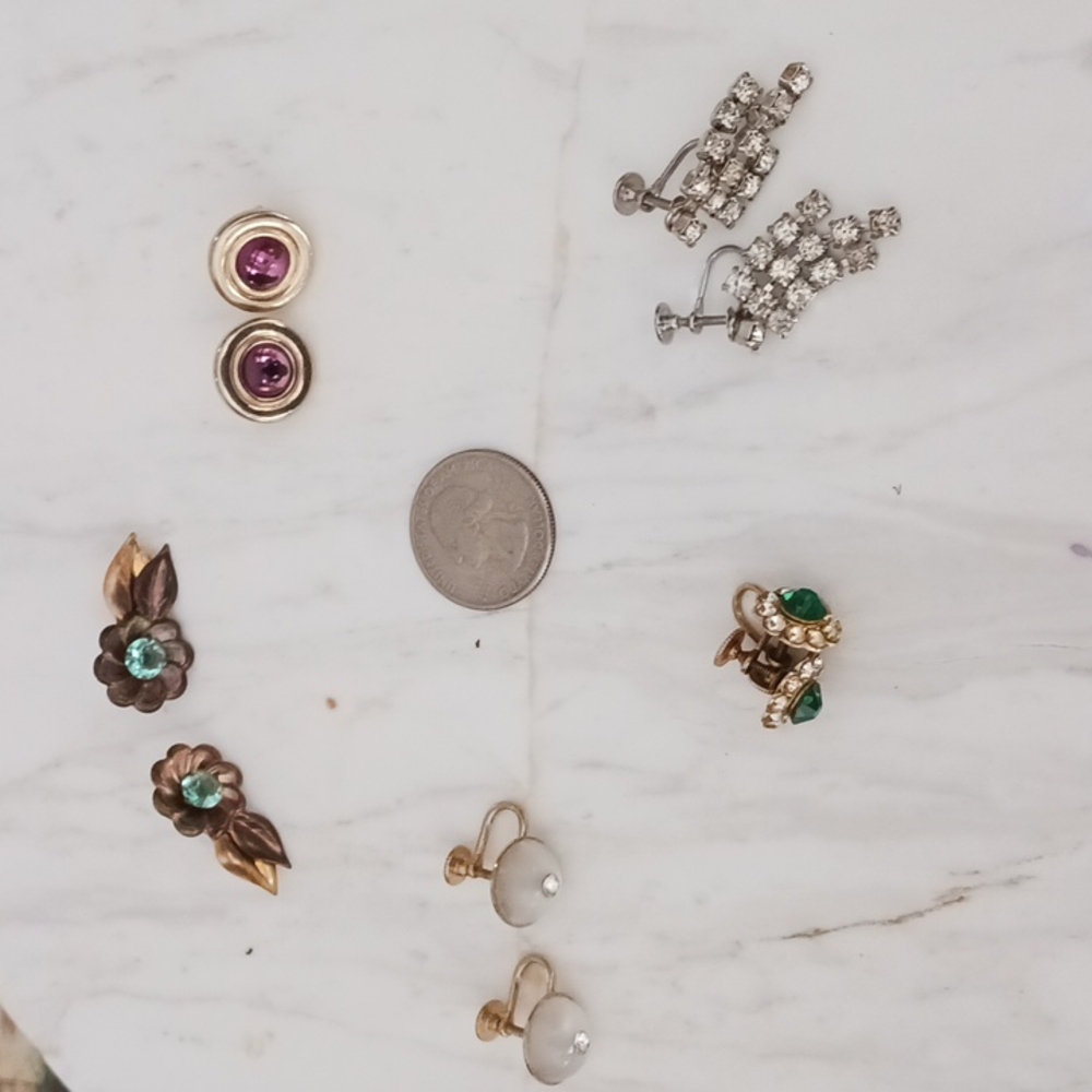 Twist and clip on antique earrings